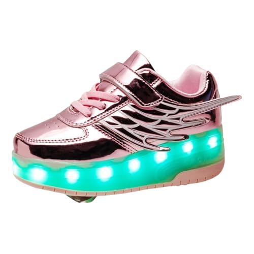 Viaoragiosa Zapatillas con Ruedas para NiñOs,Zapatillas Ruedas,Zapatillas Deportivas con Ruedas,Led Luces,Luz Que Cambia De Color Ajustable,con Dos Ruedas,para CumpleañOs