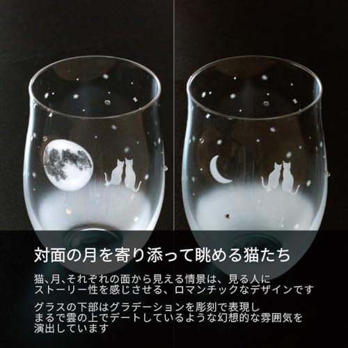 Set de vasos con motivo de gato (Full Moon + Crescent Night Sky) miniatura 4