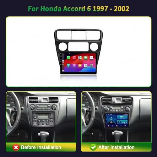 Pantalla Carplay coche Honda Accord 6 radio portátil Bluetooth con cámara trasera HD 4G 2