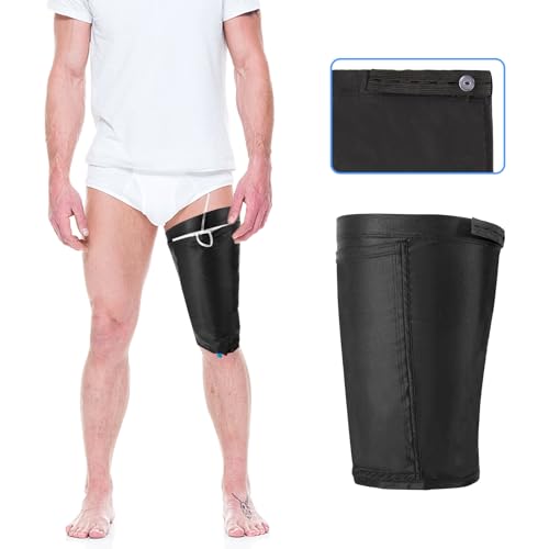 Catheter Leg Bag Holder,Lycra Fabric Catheter Sleeves Urine Bag Holder,Catheter Bag Holder with Adjustable Strap,Catheter Stabilization Device,Urinary Drainage Bag Holder,Catheter Supplies (L)