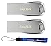 Produktbild SanDisk 64GB Ultra Luxe USB 3.1 Flash Drive (Bulk 2 Pack) 150MB/s Speed 64 GB Pendrive Works with Computer, Laptop (SDCZ74-064G-G46) Bundle with (1) Everything But Stromboli Lanyard