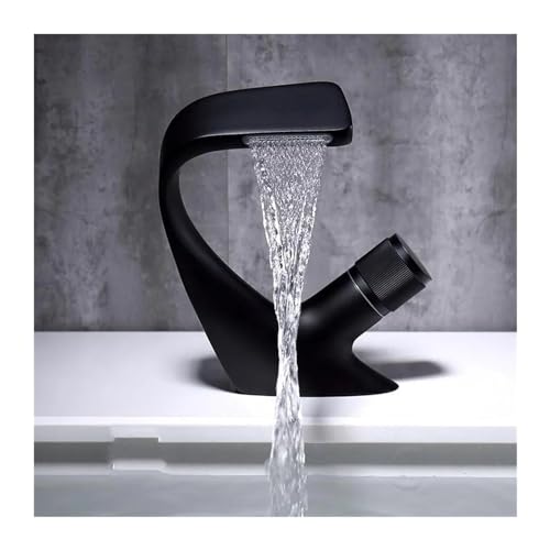 Robinet de salle de bain chromé noir mitigeur eau chaude et froide