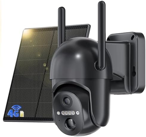 NUASI 4G LTE Überwachungskamera Aussen Akku mit SIM Karte Ohne WLAN Solar | 2K HD, Kabellos, 355°/100° Schwenkbar, Farb-Nachtsicht, 2-Wege-Audio, PIR Bewegungserkennung, Abonnement