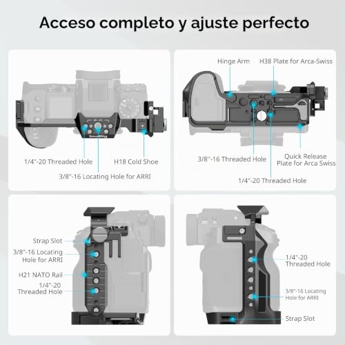 Miniatura 4 de Smallrig X-H2 X-H2s Camera Full Cage Para Fujifilm X-H2 X-H2s, Equipo De Cámara Para Hacer Videos De Aleación De Aluminio Con Rails Nato, Placa De Liberación Rápida Para Arca - 3934b