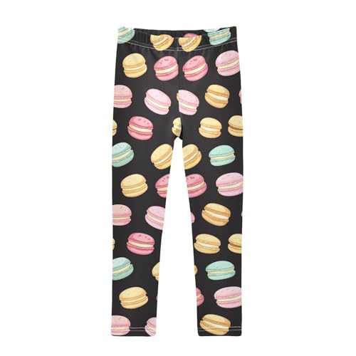 Macaroon Yellow Blue Pink Girls Casual Leggings for Kids Printed Long Pant Bottoms Stretch and Soft
