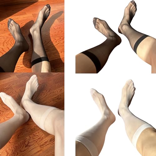 Mens Ultrathin Nylon Sheer Suit Sock Business Dress Socks with Reinforced Toe Solid Plain Thin Formal Dress Stockings2