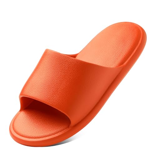 JoWebb Unisex Slide Sandals, Women Men's Fashion Open Toe Beach Pool Slippers 3/3.5 UK Red Orange