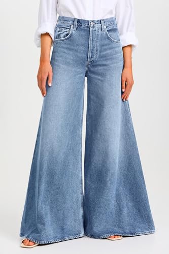 Cicy Bell Womens Baggy Wide Leg Jeans High Waisted Boyfriend Loose Fit Bell Bottom Stretchy Denim Pants with Pockets3