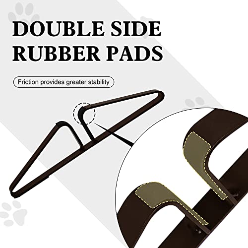 Pupetpo Freestanding Pet Gate Metal Support Feet, Triangle Support Feet Set Of 2 For Extra Wide Foldable Pet Gate, Easy To Install, A Pair Of Safety Fence Feet For Wooden Dog Gate, Dark Brown #TOP1