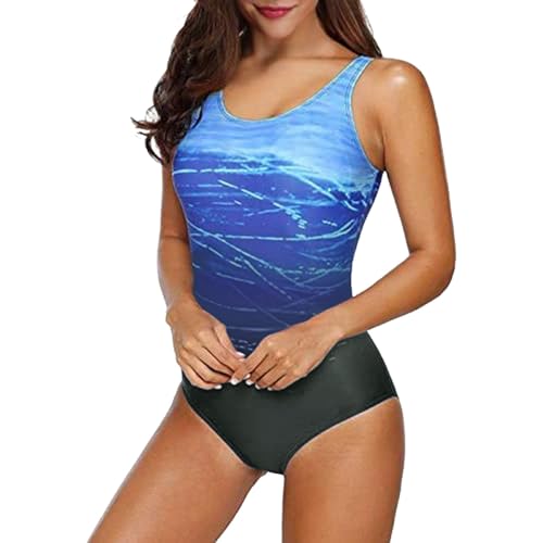 riou Bañadores Mujer Reductores para Natacion Verano Cuello Halter Push up Traje de Baño Cintura Alta Cross Back Elegante Tallas Grandes para Mujer Bikini Sets Secado Rapido Fiesta Nuevo/Diario