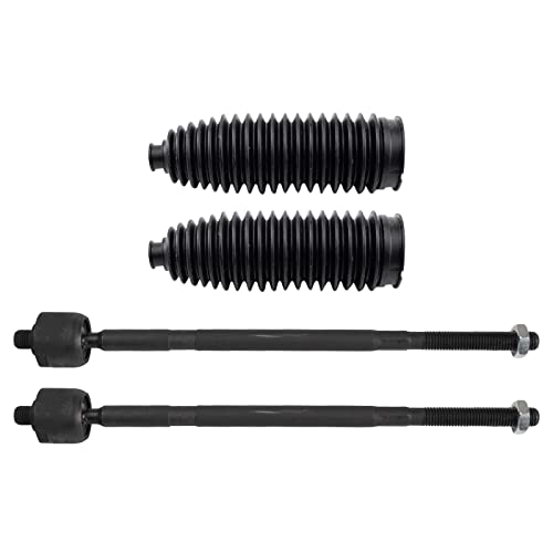 TRQ Front Steering Kit Steering Rack & Pinion Bellow Tie Rod Compatible with 2010-2013 Ford Transit Connect