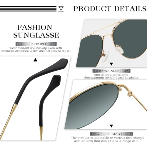 SIPLION Foxdon Pilot Driving Sunglasses Mens - UV 400 Anti Reflective Sun Glasses S30304