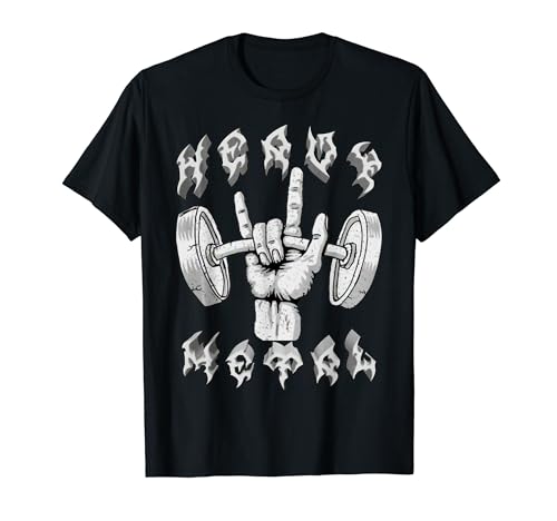 Heavy Dumbbell Gym Heavy Metal Music Rock and Roll Metalhead T-Shirt
