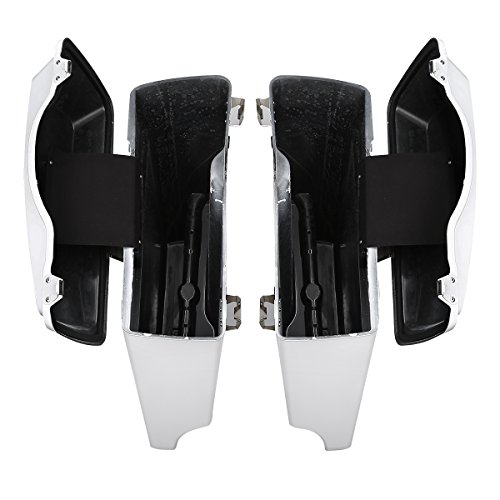 Alforjas rígidas estiradas blancas de 5 pulgadas para modelos Harley Touring 1993-2013 (FLT, FLHT, FLHTCU, FLHRC, Road King, Road Glide, Street Glide, Electra Glide, Ultra-Classic) miniatura 4