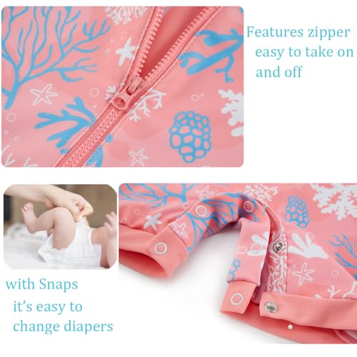 Image of UMELOK Baby Girl Swimsuit Infant UPF 50+ Bathing Suit Size Months