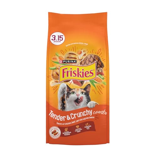 Purina Friskies Tender and Crunchd With Flavors of Chicken Beef Carrots and Green Beans - (Pack of 4) 3.15 lb. Bags