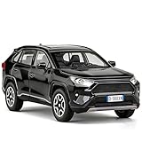 ERBADIHAGO Model Car Compatible for 1/32 RAV4 Toy Car Alloy Diecast Collectible Model with Light and Sound Toy Vehicle for Boys Kids Toddler Gift Black car