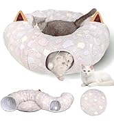 Cat Tunnel Bed - Collapsible Cat Donut Tunnel for Indoor Cats S-Shape Cat Tube Multifunctional Ca...