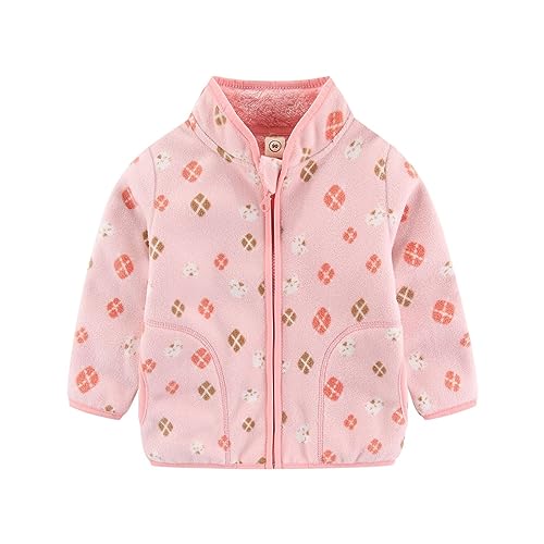 Toddler Fleece Print Jacket Mock Neck Fuzzy She𝐫pa Unisex Coats Long Sleeve Winter Outwears for Boy Girl