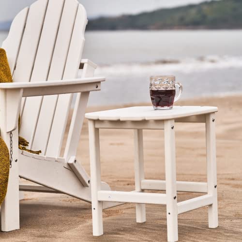 Kisun White Outdoor Side Table Weather Resistant Hdpe Adirondack Table (White) #TOP4