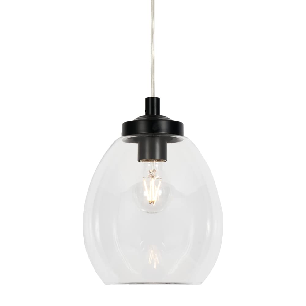 LITECRAFT Quincy Bathroom Ceiling Pendant Glass Shaded 1 Light - Polished Chrome