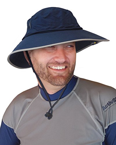 Sun Protection Zone Unisex Booney Hat (Navy with Silver Trim)