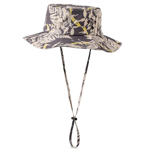 Image of Printed Bucket Hat UPF 50+ Quick-Dry Breathable Sun Hat, Roll-Up Brim Boonie Hat with Adjustable Fit for Beach Hiking Fishing
