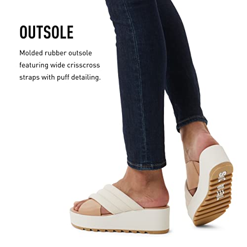 Sorel Women's Cameron Flatform Puff Mule - Chalk, Honest Beige - Size 11 #TOP4