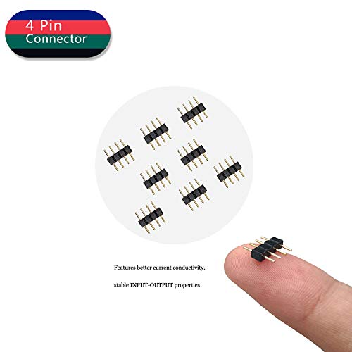 Rgb Led Light Strip Connector 4 Pin Led Strip Jumper 10Mm Strip To Power Adaptor Strip To Controller Solderless For Smd5050 Led Strip Lights 8/Pack #TOP4