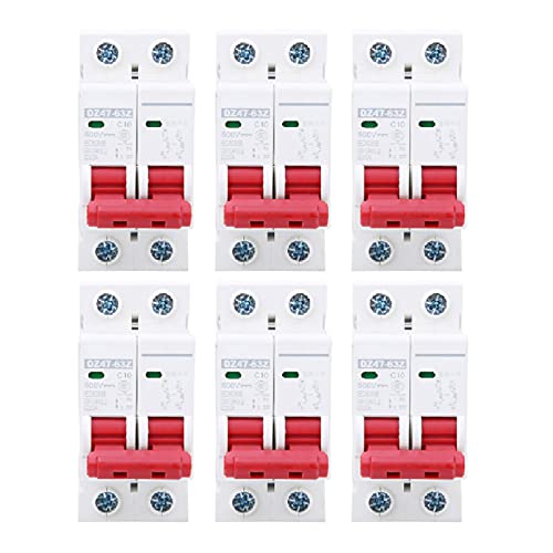 Disjoncteur DZ47-63Z DC 500V 2P 10A pour protection photovoltaïque en lot de 6 pièces