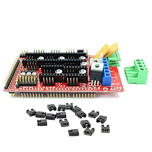 Lysee 3D Printer Parts & Accessories - 3D Printer Control Board Kit 2560 R3 Improved Board + Ramps 1.4 + 4988 Driver with Heat Sink - (Color: Red)