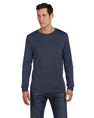 BELLA+CANVAS Unisex Jersey Long Sleeve Tee 3XL Heather Navy