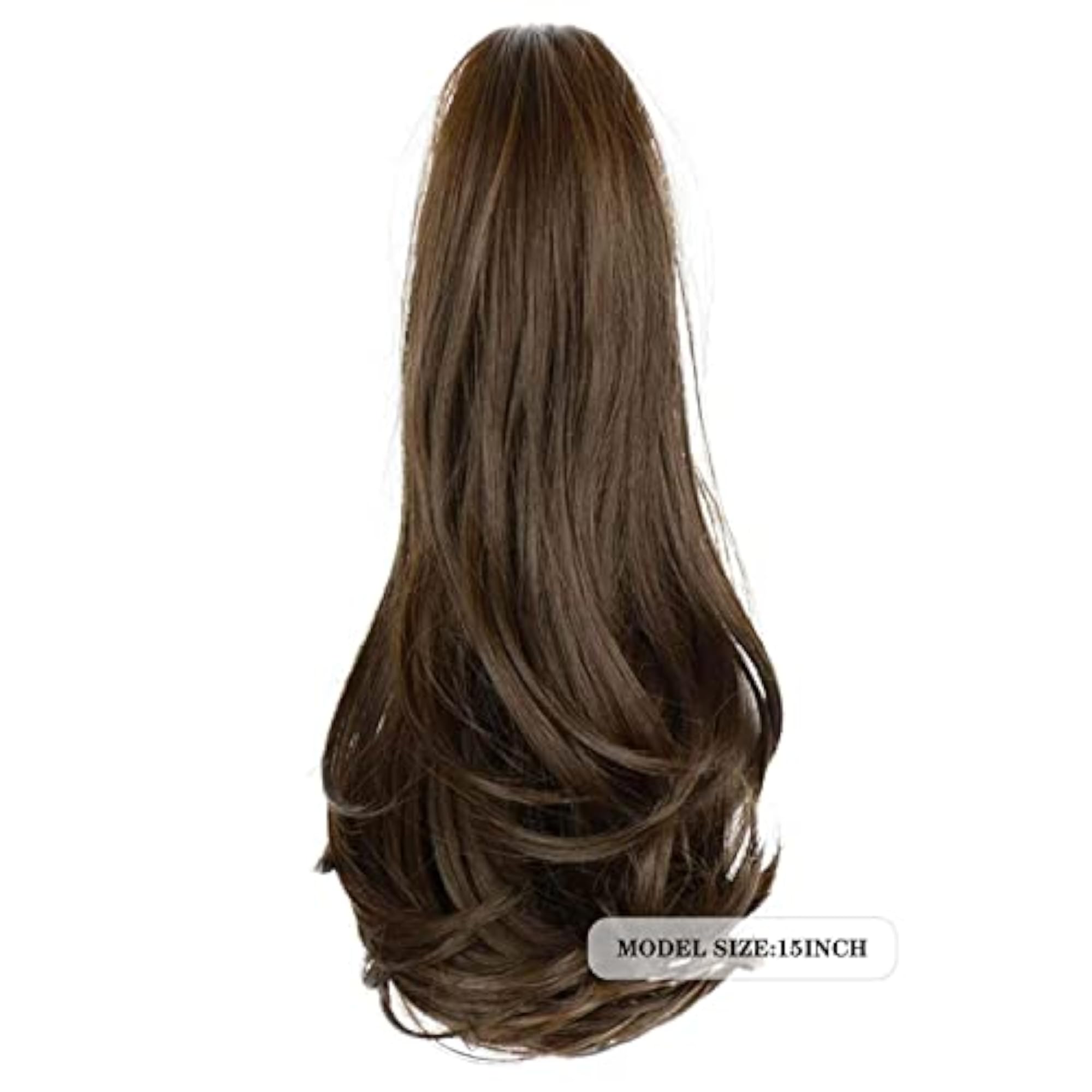 15 Inch Long Synthetic Ponytail Hair Extension with Claw Clip
