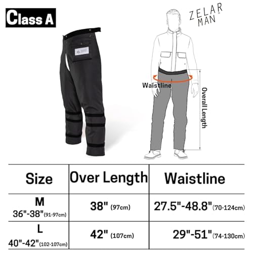 ZELARMAN Chainsaw Chaps 8-layer Protective Apron Wrap Adjustable Chainsaw Pants/Chap for Loggers Forest Workers Class A - Thumbnail 5