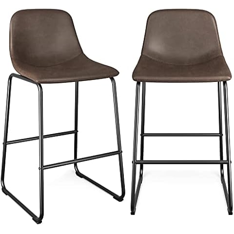 Rfiver Alto Taburetes Cocina Bar con Respaldo Tapizado Cover