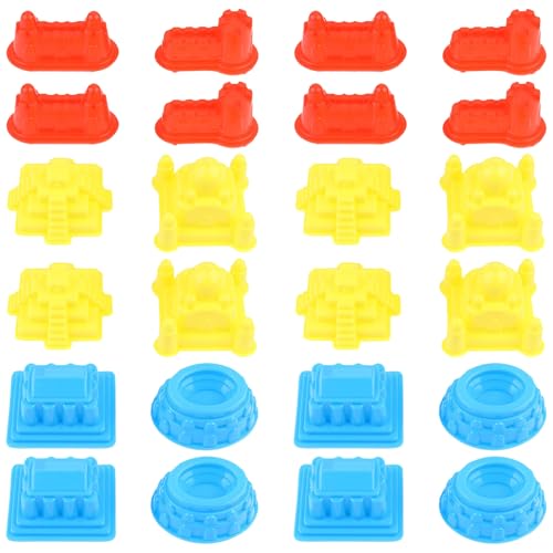 BESPORTBLE Kit De Château pour Garçon Et Filles Moule à Château De Sable 30 Pièces Plastique Épais Multicolore Jeu D'extérieur Plage Amusements Construction 5 Sets