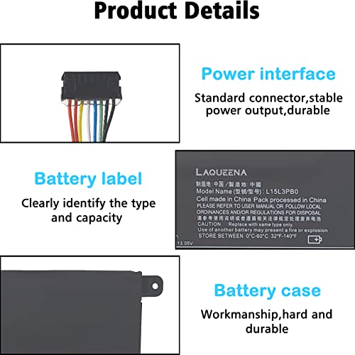 Laqueena L15L3Pb0 Laptop Battery Compatible With Dell Lenovo Ideapad 330S-14Ast 330S-14Ikb 330S-15Arr 330S-15Ast 330S-15Ikb Series L15M3Pb0 11.25V 52.5Wh 3-Cell #TOP3