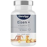 😍 HOCH BIOVERFÜGBARE EISENTABLETTEN - 6 MONATSVORRAT - 180 vegane Tabletten - 40mg elementarem Eisen aus besonders gut verträglichem & hoch bioverfügbarem Eisenbisglycinat - PLUS 40mg natürlichem Vitamin C aus der original Acerola Beere pro Tablette. Eisen-Bisglycinat ist als Chelat Komplex besonders bioverfügbar (kann vom Körper besonders gut aufgenommen werden) & gut verträglich. Nur eine, leicht zu schluckende Tablette pro Tag, reicht eine Dose für ganze 6 Monate Vollversorgung.