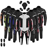 Men’s 2 Piece Motorcycle Suit Waterproof CE Armoured Jacket & Pants | All Weather Biker Gear Cordura Fabric, Protective (Silver, M)