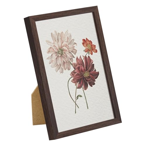 Image of upsimples 4x6 Picture Frame Glass, Thin Border, Brown Photo Frames, 3 Pack