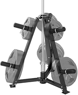Ultra Fuego Weight Plate Tree Rack Stand for weights with 2-inch / 1-inch diameter holes and an Olympic Weight bar Holder