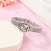 Top Plaza Silver Watches for Women Vintage Square Case Watch Alloy Steel Roman Numeral Dial Bracelet Watch-Silver White