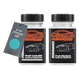 TRISTARcolor Vernice per auto Kit stilo di ritocco per VW/Volkswagen A6T Türkis Vernice di base vernice trasparente ognuno 50ml