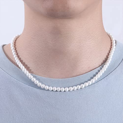 Pearl Necklace For Men Women White Pearl Choker Necklace For Women 6Mm Round Small Pearl Necklace Preppy Jewelry Gift #TOP2