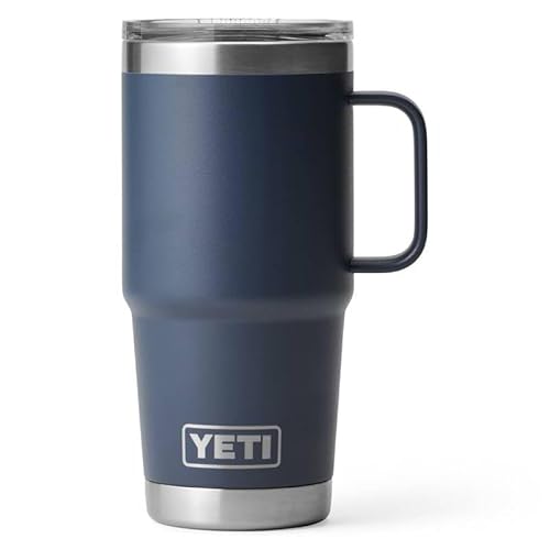 YETI Rambler Travel Mug, Stainless Steel Vacuum Insulated Mug with Stronghold Lid, Navy, 20 oz (591 ml)