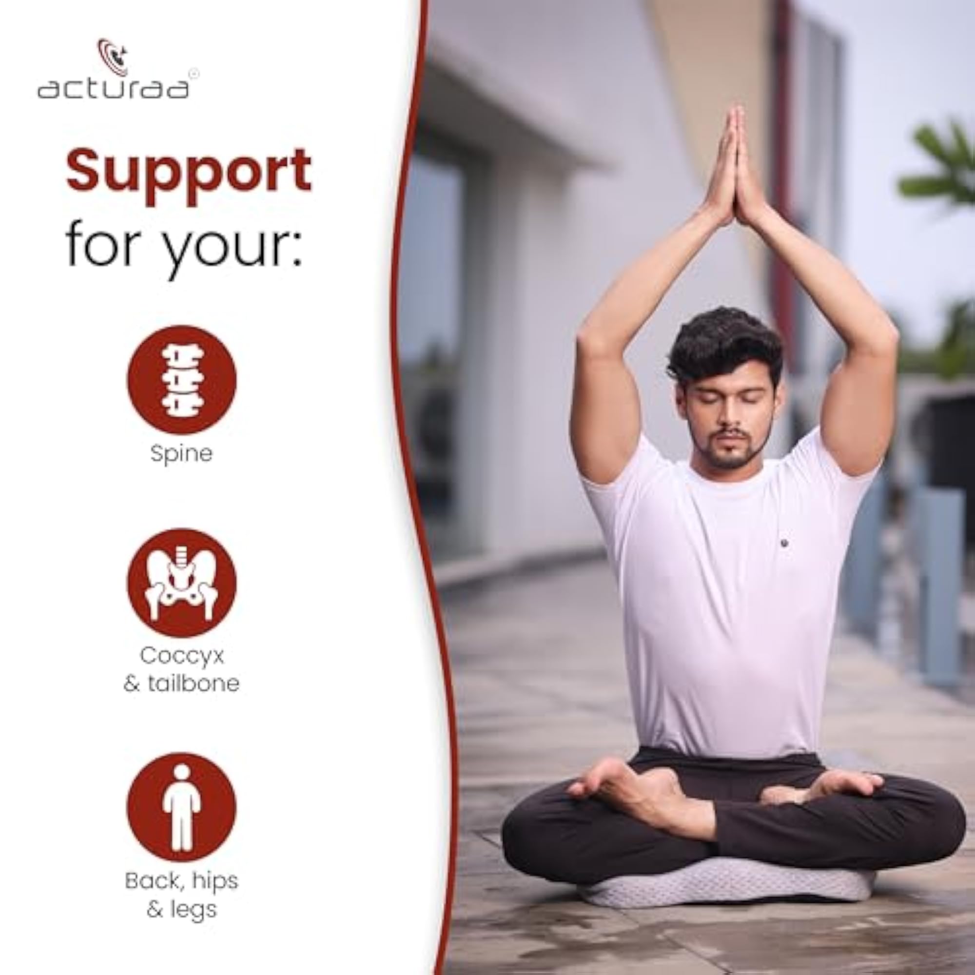Memory Foam Coccyx Cushion for Tailbone Pain Relief