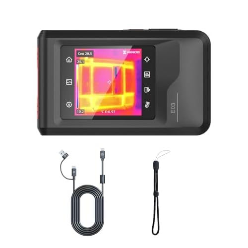 HIKMICRO E03 Pocket-size Compact Thermal Imaging Camera with Visual Camera, 96 x 96 IR Resolution, Powered by SuperIR, SuperSceneâ¢, 25 H…