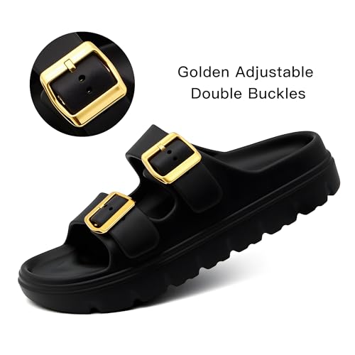 Women's Adjustable Double Strap Orthopedic Sandals - Waterproof High-Resilience EVA Platform Slides with Arch Support, Non Slip Recovery Slippers for Beach Pool Outdoor3