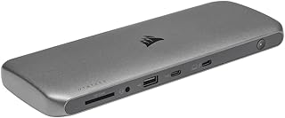 Corsair TBT200 Thunderbolt™ 4 Dock - Up to 96W Power Delivery - 4X Thunderbolt 4 Ports - Thunderbolt Dock Utility - 4X USB Type-A Ports - USB Type-C Port - SD 4.0 Card Reader - 2.5Gb Ethernet Port