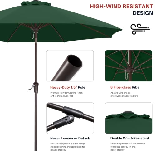 Image of ABCCANOPY 10FT Patio Umbrella Outdoor 8 Ribs Table Umbrella(Forest Green)